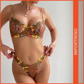 Women's Lace Embroidery Small Floral Steel Ring Bra Nightwear